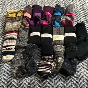 Women's Mixed Thick Boot Socks - Multi-Color, Black and Gray